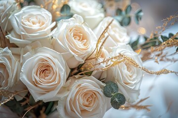 A magical bouquet of white roses