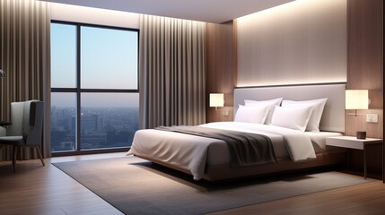 Luxury bedroom interior design. Generative AI