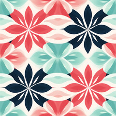 Seamless pattern : Soft Pastel Mandala Symmetry
