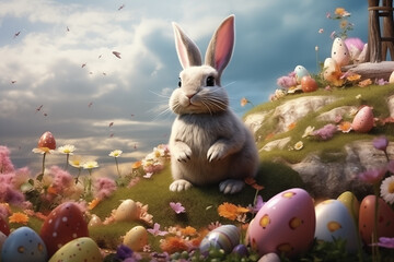 Easter background, Storybook Illustration