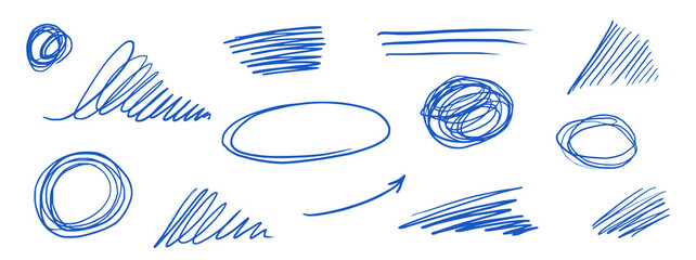 Scratch pen line scribble pencil vector. Scratch texture, pen line sketch mark, brush stroke. Hand drawn doodle grunge graffiti texture marker stroke. Pencil scrawl effect. Vector illustration - obrazy, fototapety, plakaty