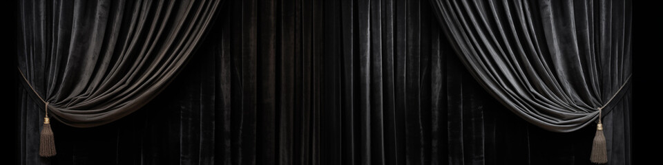 Black velvet curtains background