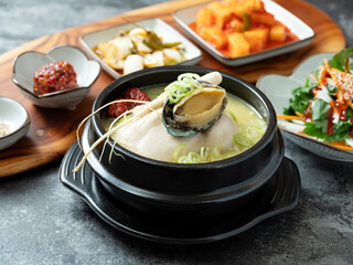  samgyetang,Ginseng Chicken Soup with Abalones