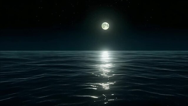 Moonlight on Water video footage 2k