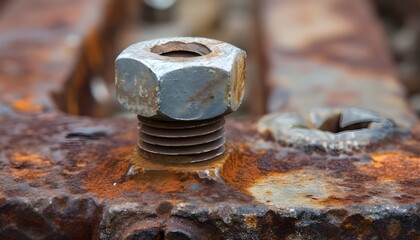 Nut and bolt close-up