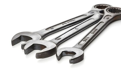 Various spanners isolated on the white background