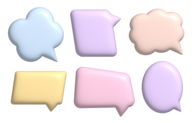 3d speech bubble icon set isolated. 3d chatting box, message box icon set.