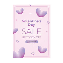 vector valentines day sale discount special template and flyer in Y2K style