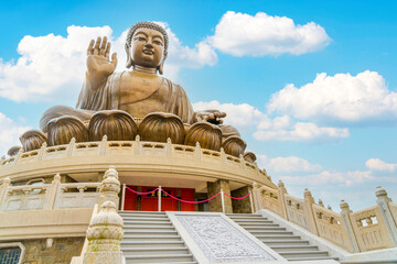 Tian Tan Buddha at the Po Lin monastery in Ngong Ping, Lantau island, Hong Kong, China