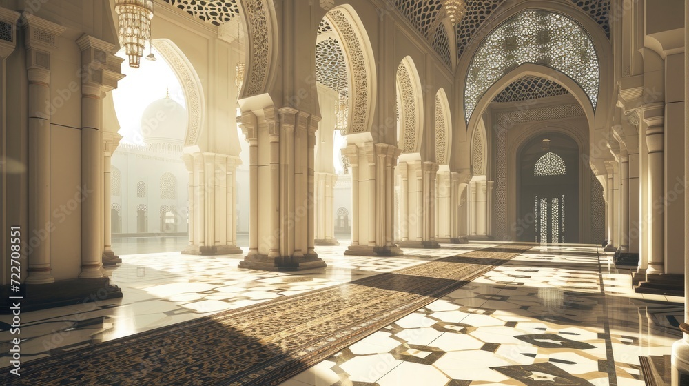 Wall mural A 3D Islamic Mosque Perspective