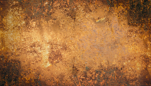 metal old grunge copper bronze rusty texture, gold background effect wallpaper