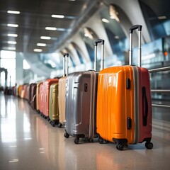 Luggage suitcases at the airport wide banner