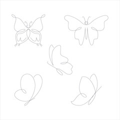 set of butterflies