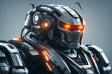 Fototapeta premium mighty robot in the anger 