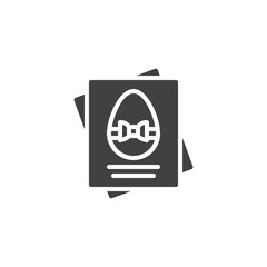 Greeting card with Easter egg vector icon