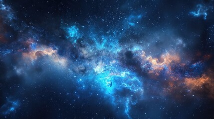  a space filled with lots of stars next to a bright blue and orange star filled sky with lots of stars.