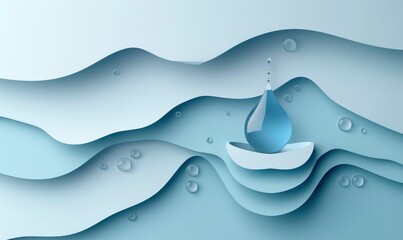 World Water Day,  A water drop for world water day poster design.