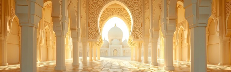 Fototapeta na wymiar Paper art Muslim mosque
