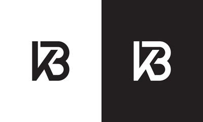 Fototapeta premium BK logo, monogram unique logo, black and white logo, premium elegant logo, letter BK Vector