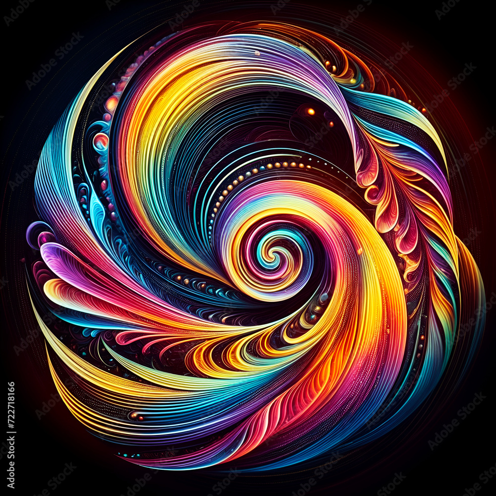 Wall mural abstract texture wallpaper and background with waves and curves in vivid colors. artistic pattern de
