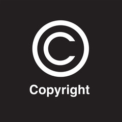 Copyright symbol in flat style. eps 10