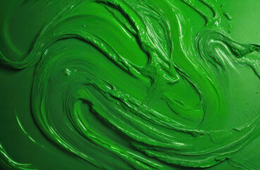 abstract flow of green paint motion