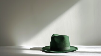 Fototapeta na wymiar green velvet Irish hat, hunters, St. Patric, 