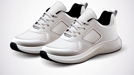 White background cutouts of classic sneakers sport shoe 