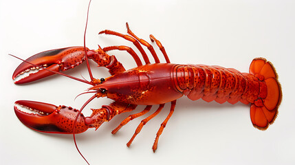 lobster isolated on a white studio background. Generative AI illustration 