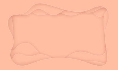 Peach Fuzz color paper cut style vector background