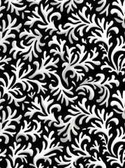 Flat black and white brain coral texture print, black and white, thin lines