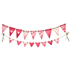 Obraz premium Valentine's Day Pink Bunting Flags