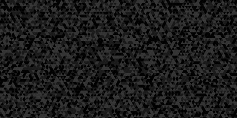 Abstract Black and gray square triangle tiles pattern mosaic background. Modern seamless geometric dark black pattern low polygon and lines Geometric print composed of triangles.