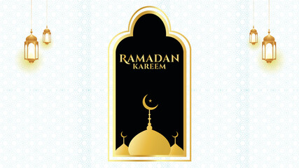 BACKGROUND RAMADHAN KAREEM ILLUSTRATION COLOR BLACK GOLD