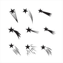 set of black silhouettes of flying birds