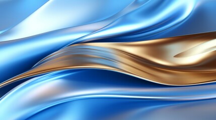 Vibrant blue and gold fluid art, abstract design symbolizing contrast and luxury.