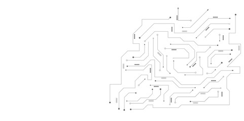 Vector abstract technology on white background. Cyber connection on the grey background. Hi-tech communication design. Electronic vector illustration..