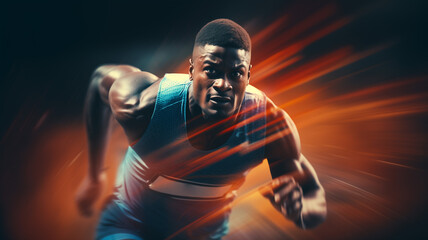 Fototapeta na wymiar Create a captivating blurred background for a track and field event, highlighting the athleticism and determination of the athletes.