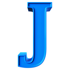 Blue  later J font 3D render