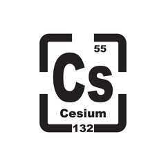 Cesium icon, chemical element in the periodic table
