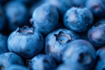 Close-up view of fresh blueberries