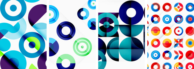 Round geometric elements and circles in background design for wallpaper, business card, cover, poster, banner, brochure, header, website