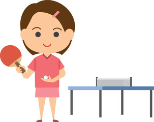 女子卓球選手のイメージイラスト