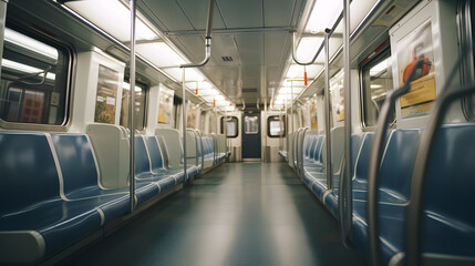 Subway Car Interior.  Empty Underground train interior