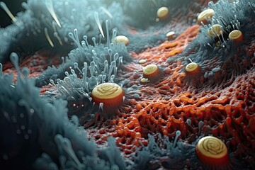 abstract microscopic organisms generative ai