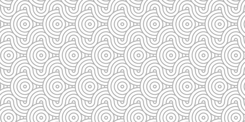 Modern diamond geometric ocean spiral pattern and abstract circle wave lines. gray seamless tile stripe geomatics overlapping create retro square line backdrop pattern background. Overlapping Pattern.