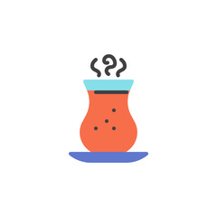 Azerbaijan tea glass flat icon