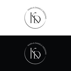 KD Monogram, Kaira and Danials wedding Logo Design