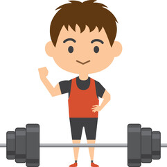 男子ウェイトリフティング選手のイメージイラスト