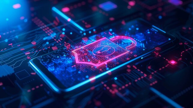 Cybersecurity Concept, background image, generative AI
